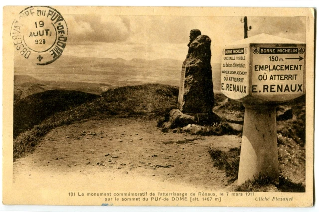 CPA 63 Puy-de-Dôme Renaux Memorial on the summit of Puy-de-Dôme