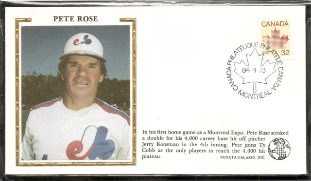 Canada . Pete Rose First home game as a Montreal Expo, Event Cover. 84/4/13