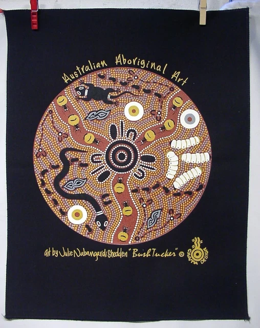 Textile Kunst 40 x 52 cm - Aborigines Australien Bulurro designs Aboriginal art