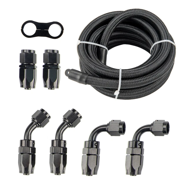 6AN 3/8 Oil/Gas/Fuel Pipe Line Hose End Fitting Braided Hose Separator Clamp Kit