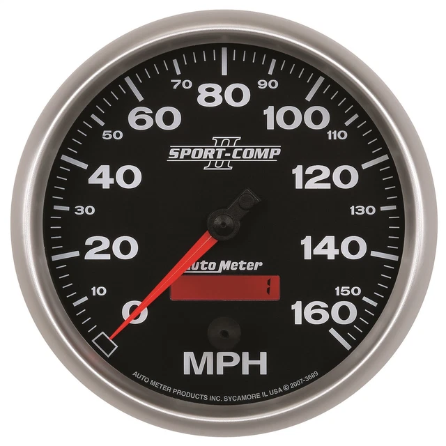 Autometer 3689 Sport-Comp Ii Programmable Speedometer 5" 0 - 160 Mph