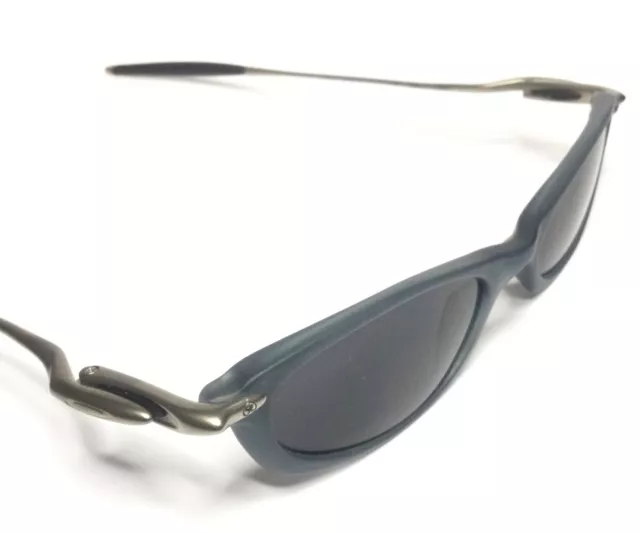 ULTRA RARE OAKLEY WHY 1 WIRE SUNGLASSES Slate Frames w/ Black Carbon Lenses