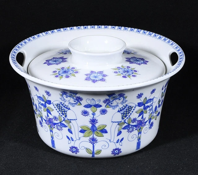 Figgjo Turi Design Lotte Hand Painted Silk Screen Casserole (5"  Tall With Lid)