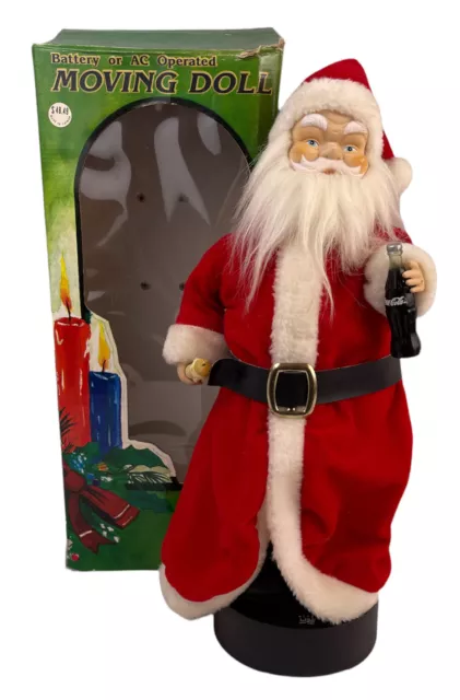 Vtg Motion-ette Animated Santa Claus With Candle 18” Coca Cola Christmas Holiday