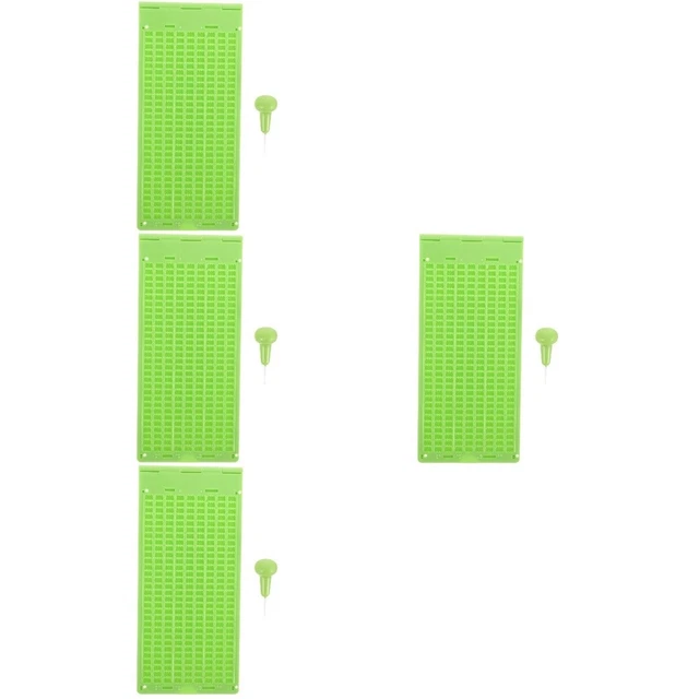 4 juegos de plástico simple fiable seguro placa braille Pro escribir a ciegas