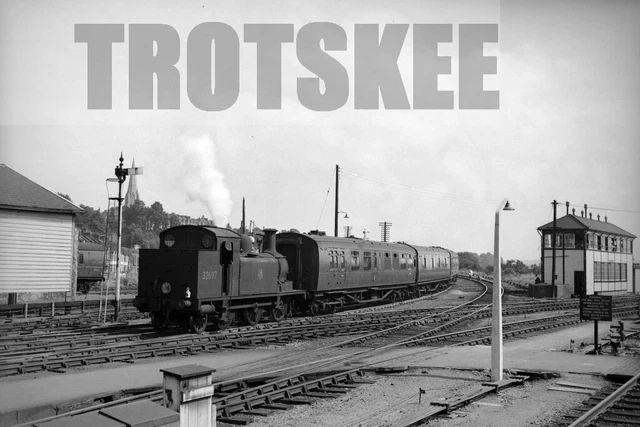 LARGER NEGATIVE BR British Railways Steam Loco 32697 Class E1R Exeter ...