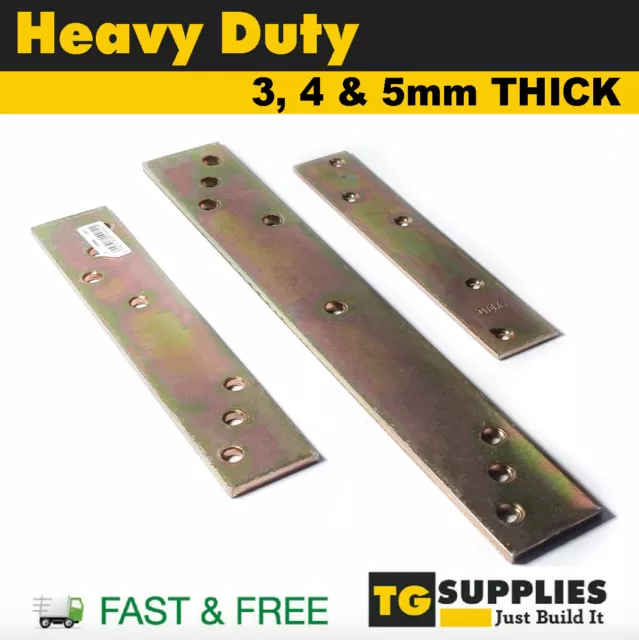 Flat Bracket Connecting Joining Plate Heavy Duty Galvanised Mending Plate THICK