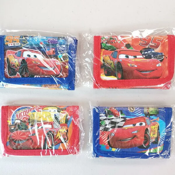 12pc Wholesale Bulk Lots Kids Boys Disney Cars Purse Wallet Tri-Fold Mixed