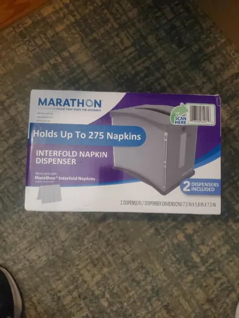 Marathon Innerfold Napkin Dispenser Two Pack - Grey