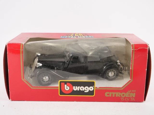Bburago 1/24 Citroën Traction Avant 15 CV Noire - Miniature ZAMAC, Occasion