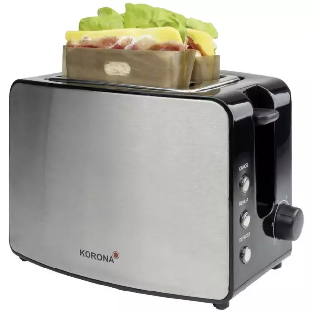 Korona XXL Toaster Edelstahl, Schwarz