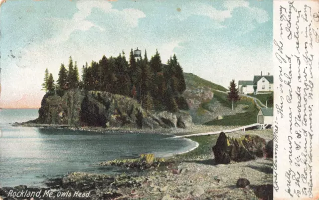 Rockland ME Maine, Owls Head Lighthouse, Vintage Postcard