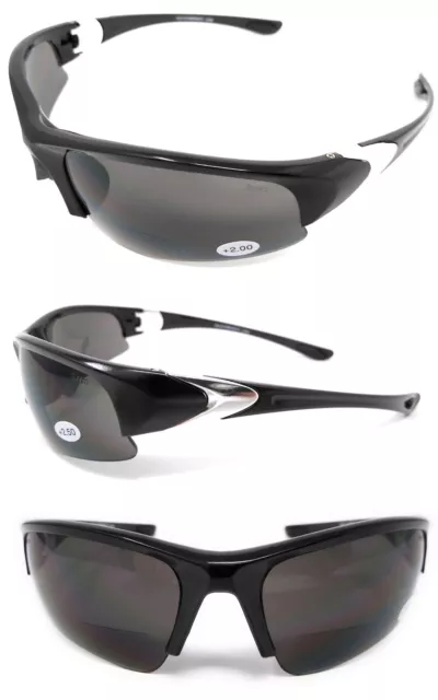 Bifokale Motorradsonnenbrille +2,0 + 2,5 + 3,0 getönte Lesebrille der Kategorie 3