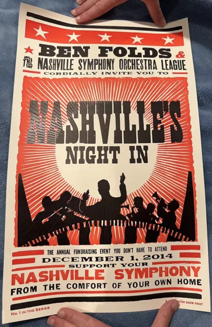 Ben Folds & the Nashville Symphony Orchestra League 2014 Hatch Show Print Poster Ben Folds & the Nashville Symphony Orchestra League 2014 Hatch Show Print Poster