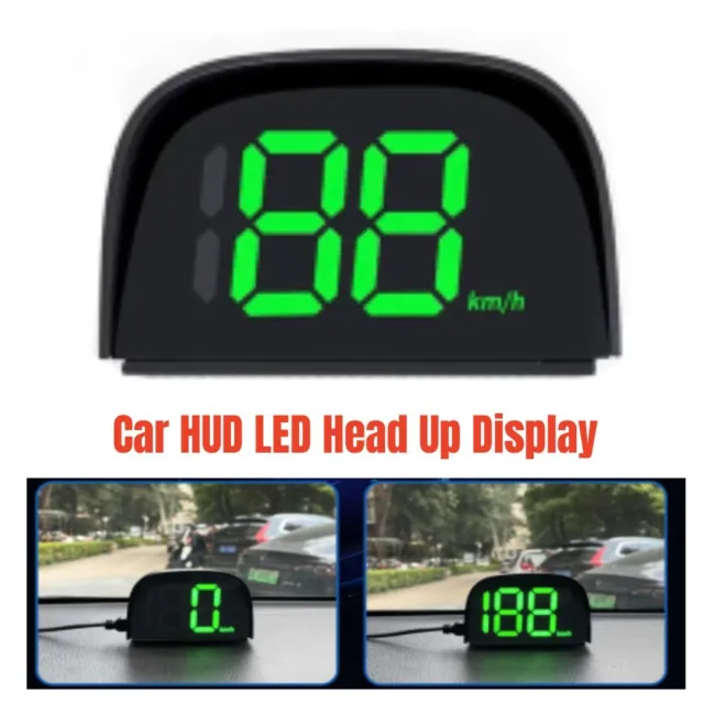 1x 2.5" Car HUD LED Head Up Display KM/h Speed Limit Warning GPS Speedometer Kit