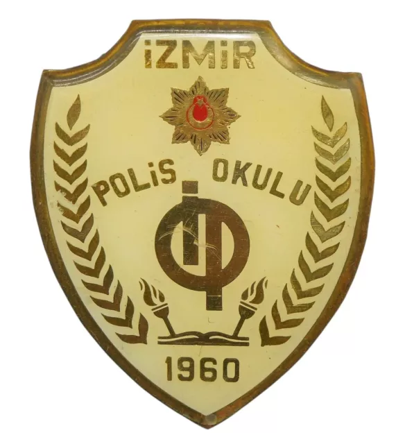 OBSOLETE Vintage Turkey Polis Okulu 1960 Police Pin Badge