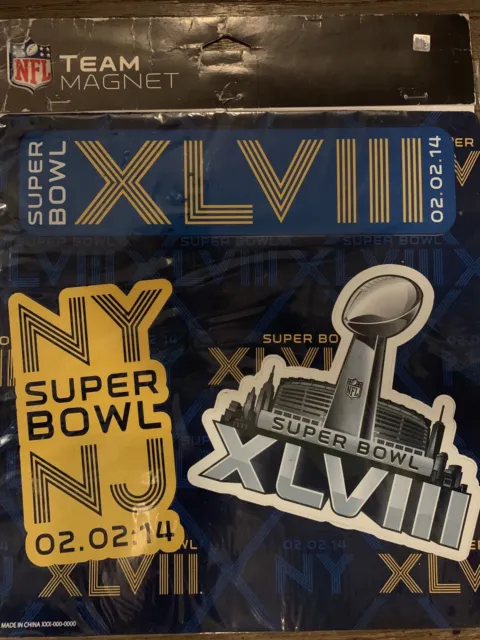 Super Bowl Xlviii Large Magnet Ny Nj 2014 Nfl Football Seattle Seahwaks Denver
