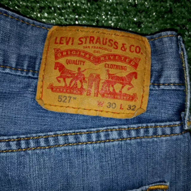 LEVIS 527 SLIM Fit Boot Cut Jeans Mens 30x32 Blue Demin $29.99 - PicClick