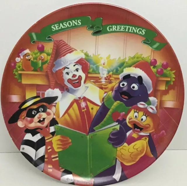 McDonalds Melamine Plate Seasons Greetings 1995 Christmas Ronald