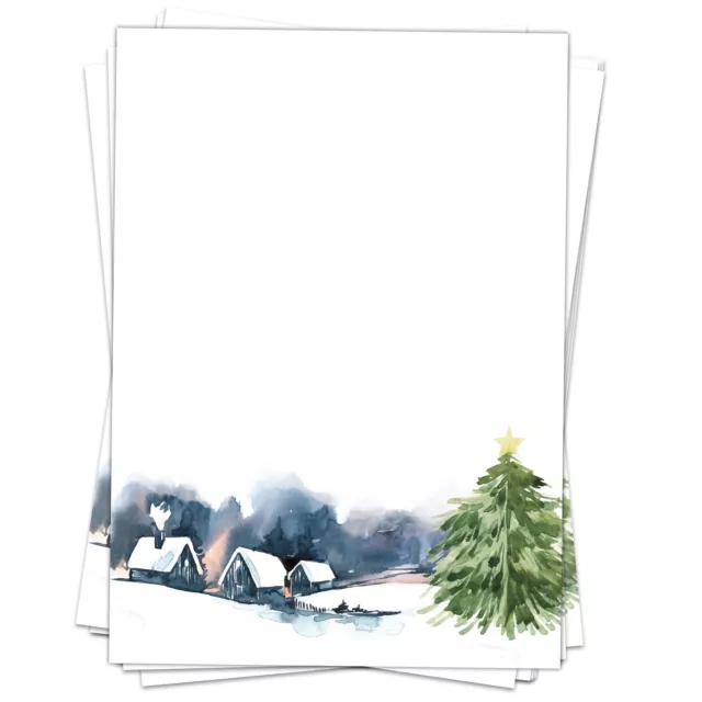 50 Blatt Weihnachtsbriefpapier A4 Briefbögen Briefpapier Weihnachten Motiv 25