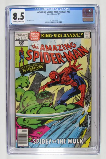 Amazing Spider-Man Annual #12 Marvel (1978) CGC 8.5 VF+ Spidey vs The Hulk Comic