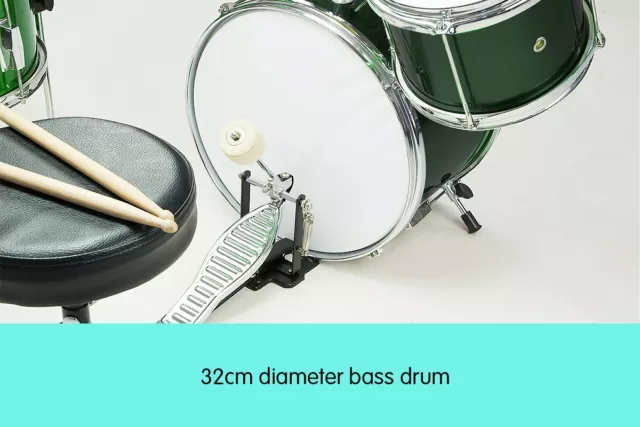 Childrens 4 Piece Diamond Drum Kit Set Musical Instrument Kids Percussion 3