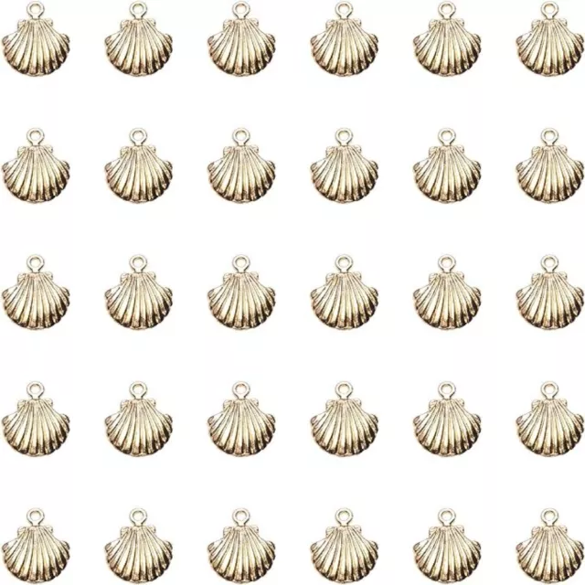 100 Pcs Golden Mini Golden Shell Charms Alloy Scallop DIY Charms  Anklets