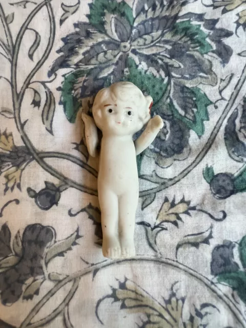 Vtg/Antique Bisque Porcelain Japanese Wire Jointed Mini Doll