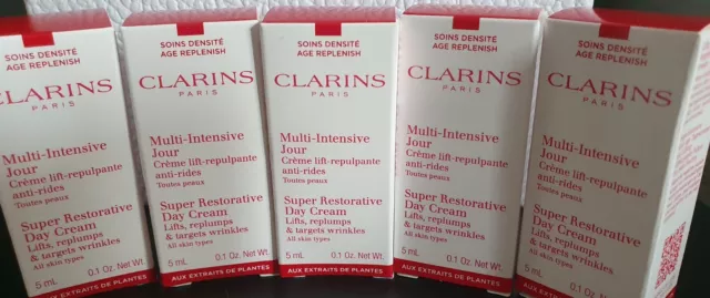 Crema de día Clarins Super Restaurativa para todos los tipos de piel (10x5ml) 50ml,30ml exfoliante nuevo