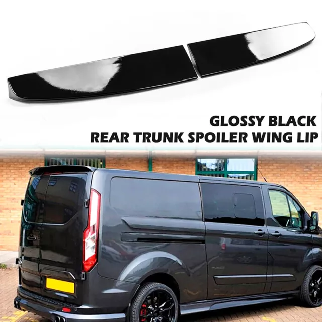 Gloss Black Rear Twin Barn Door Roof Spoiler For Ford Transit Custom 2012-2020