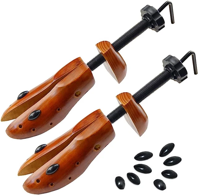 1 Pair Large Wooden Shoe Stretcher Adjustable Shoe Shaper for Men and Women
