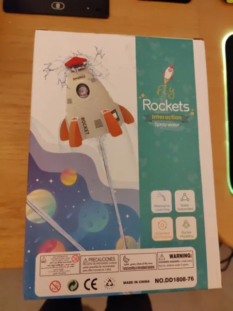 Fly Rocket Interaction Sprinklers Rotating Water Powered Launcher Summer Fun!!!
