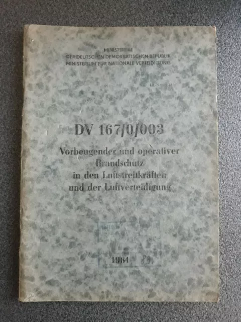 Nva Vorschrift Dv 167/0/003 Vorbeugender Brandschutz In Den Luftstreitkräften