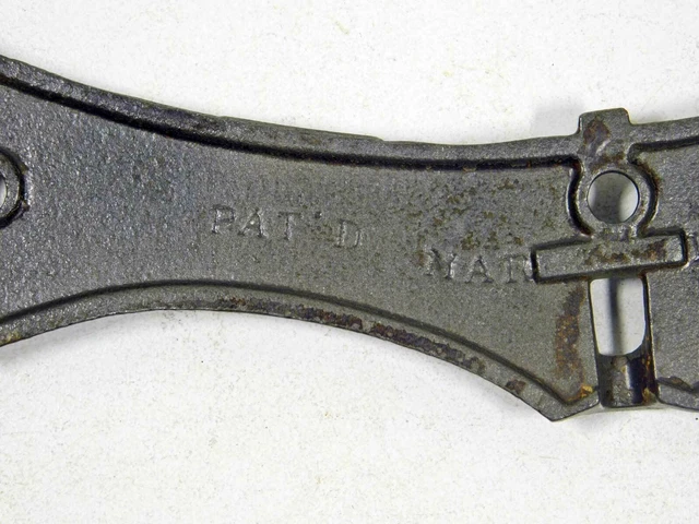 A Rare Antique Break-Down Travel Hook Decorative Cast Iron Dated 1879 on Back 7