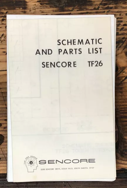 Sencore TF26 Cricket FET Tester Schematic & Parts List *Original*