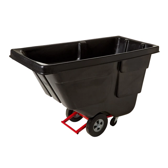 Rubbermaid FG130400BLA Rotomolded Utility 1/2 Cu. Yard Tilt Truck