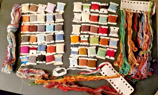 Large lot  embroidery Skeins Floss Thread 58 cards 25 other colors multi loose