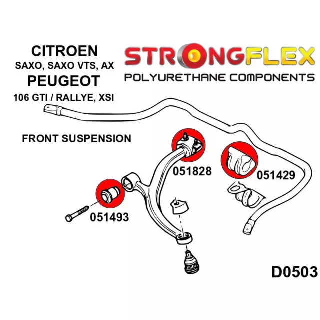 Citroen Saxo Vts-Peugeot 106 Gti / Rallye Busches Strich Anti-roll vorne 3