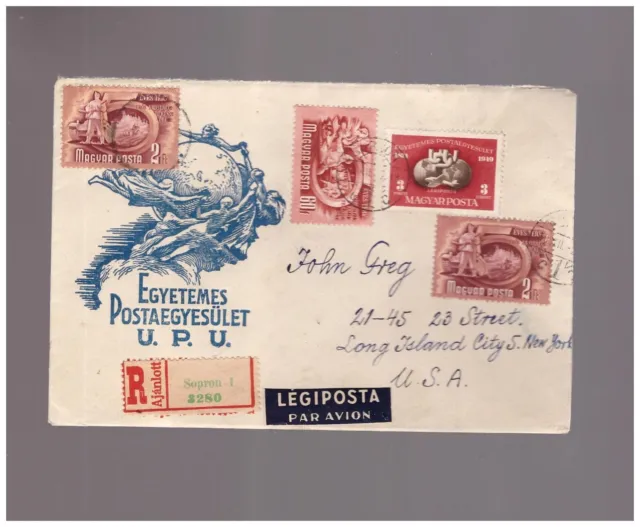 Ungheria - 1950 Upu lettera viaggiata in Usa
