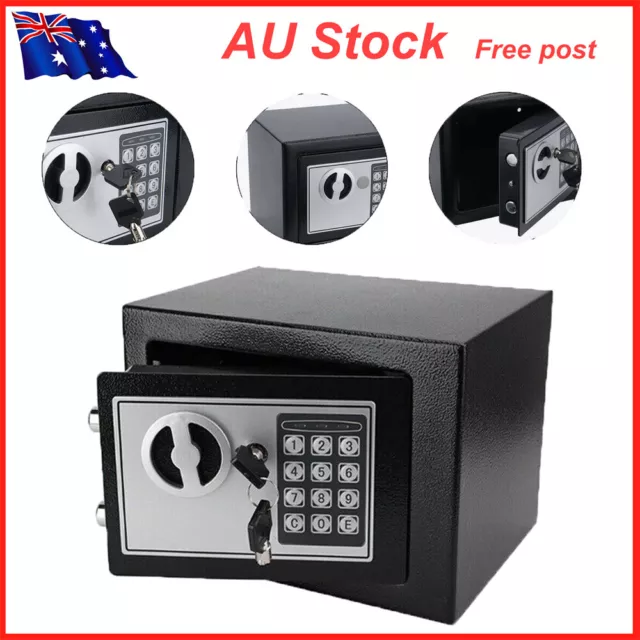 6.4L Box Safe Fireproof Security Lock Home Money Waterproof Jewelry Cash Key AU