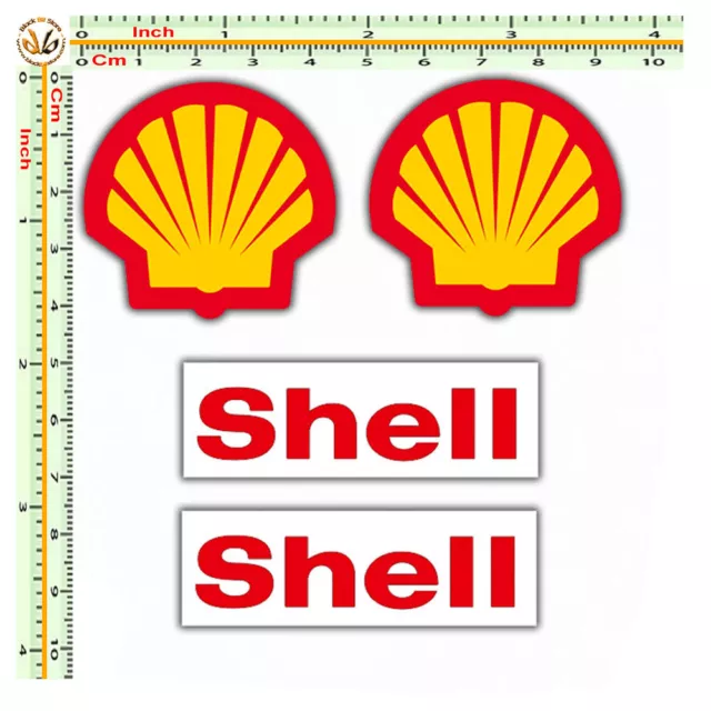 Adesivi shell sponsor sticker auto moto casco helmet print pvc scontornati 4 pz.