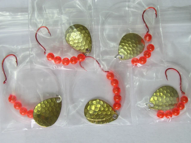 5 Spinner Rigs Leech Minnow Crawler Harness Walleye, Bass, Pike Colorado Blades