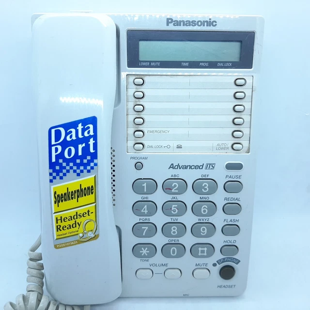 PANASONIC KX-TS108W 16-Digit w/Clock Telephone, Hands Free Speaker system