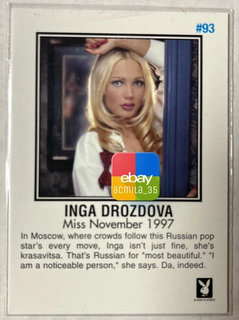 2004 PLAYBOY PLAYMATE of The Month Trading Cards Inga Drozdova Miss Nov