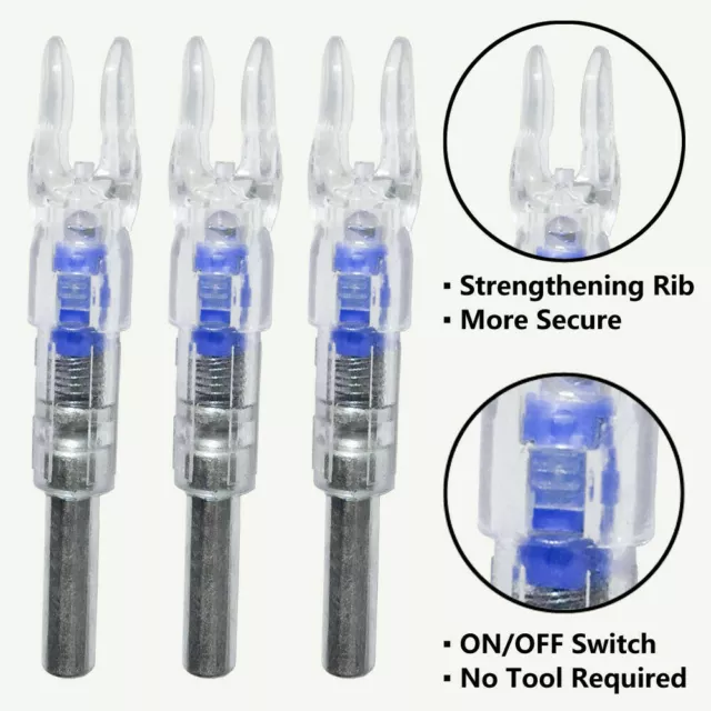 6Pcs 6.2mm LED Automatically Lighted Nocks For Archery Arrows Hunting Shooting