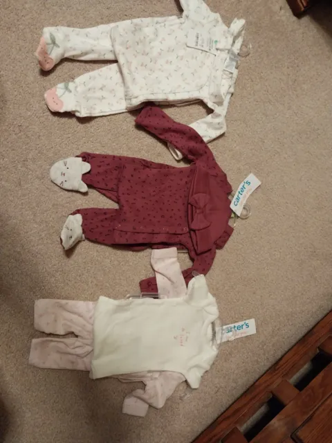 NWT, Baby girl clothes, Preemie, Carter's Child of Mine 3  piece set/ 3 Sets