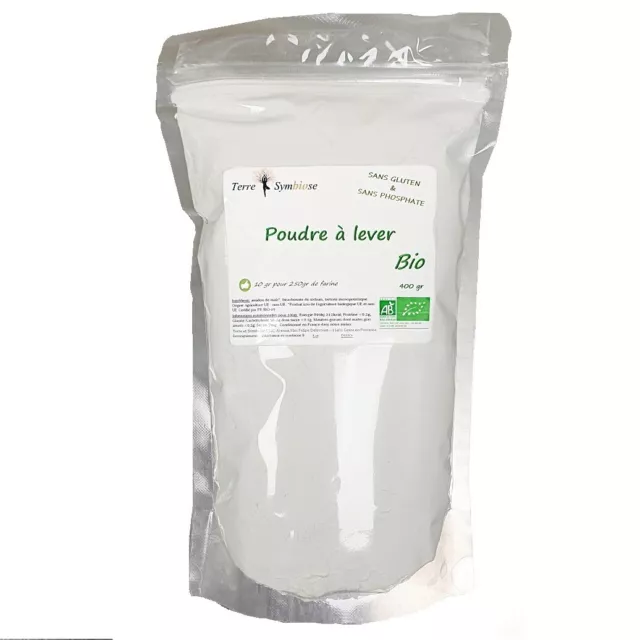 400g - Poudre à lever Bio - Sans Phosphate et sans gluten Cuisine Pâtisserie