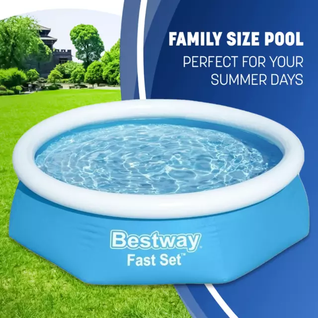 8ft x 26inch Outdoor Garden Pool Bestway Fast Set Family Swimming Paddling Pool