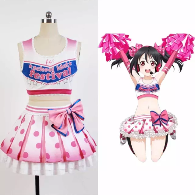 LOVE LIVE!SCHOOL IDOL Project Nico/Niko Yazawa Cheerleader Cosplay Costume  Suit EUR 41,46 - PicClick FR