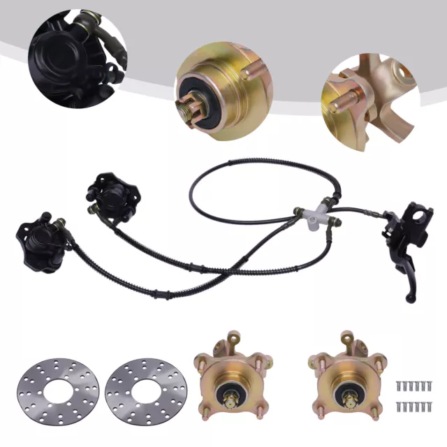 4 Stud Front Wheel Hub Disc Brake Assembly Steering Spindle For Go Kart Buggy